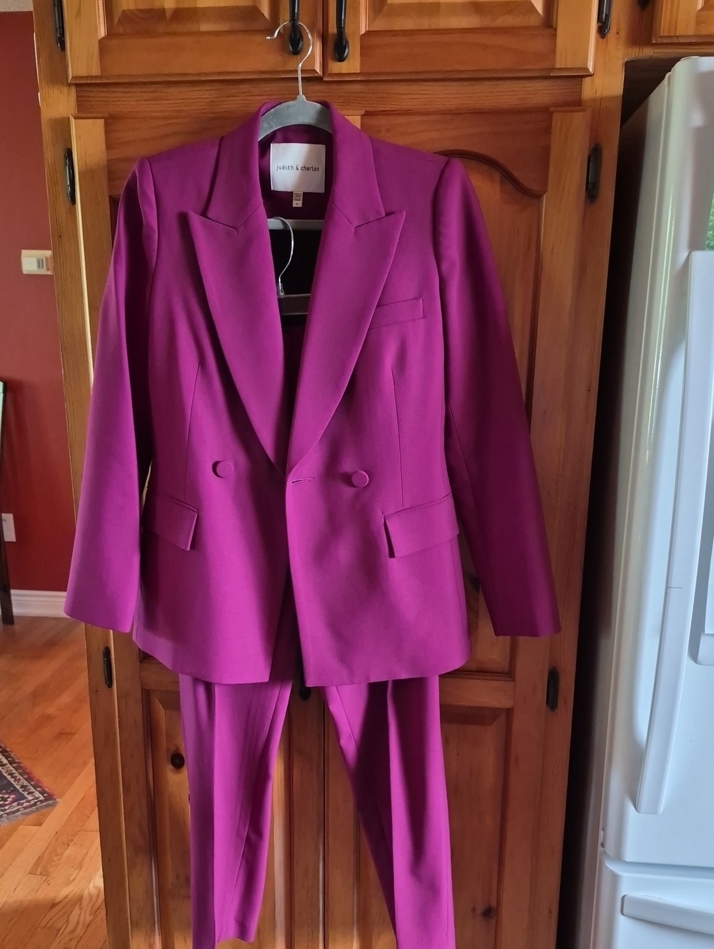 Judith And Charles Magenta Wool Double Breasted Blazer Size 4